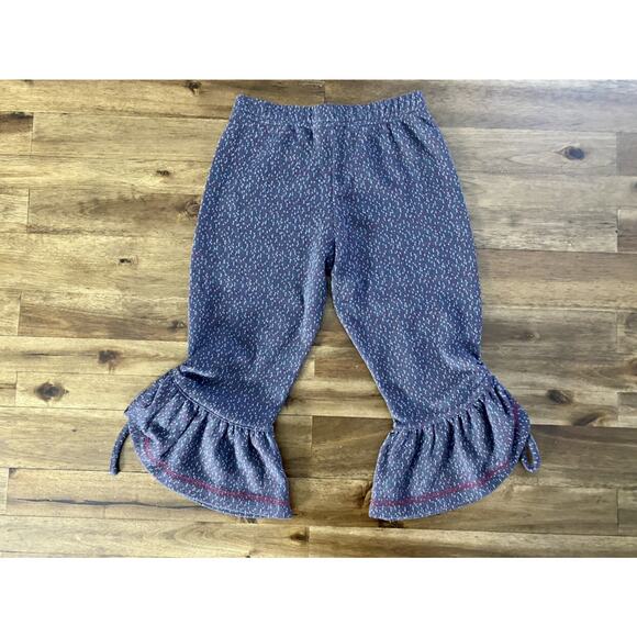 Matilda Jane Heart Soul Pride Kaleidoscope Big Ruffles Knit Pants Gray Red Capri - Picture 4 of 11